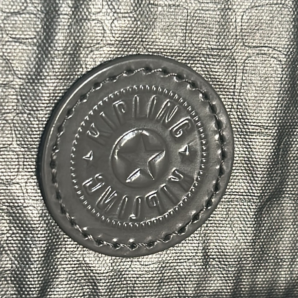 New Kipling Zuma Metallic Pewter Croc Embossed Crossbody Travel Organizer - Picture 2 of 13